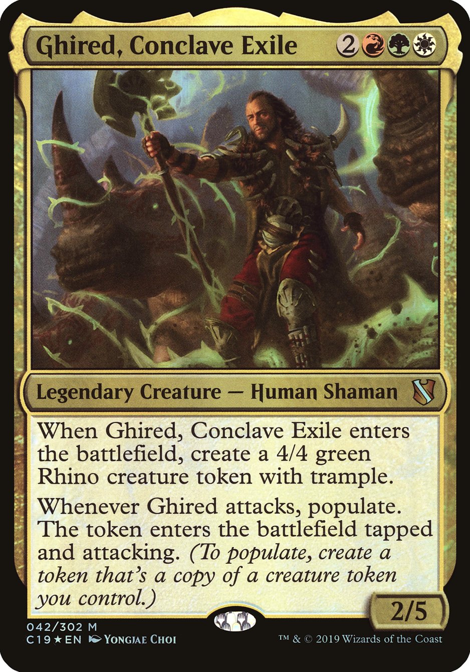 Ghired, Conclave Exile (Oversized) [Commander 2019 Oversized] MTG Single Magic: The Gathering    | Red Claw Gaming