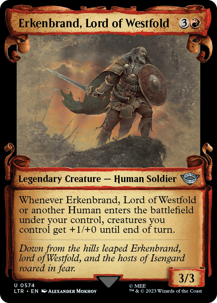 Erkenbrand, Lord of Westfold [The Lord of the Rings: Tales of Middle-Earth Showcase Scrolls] MTG Single Magic: The Gathering    | Red Claw Gaming