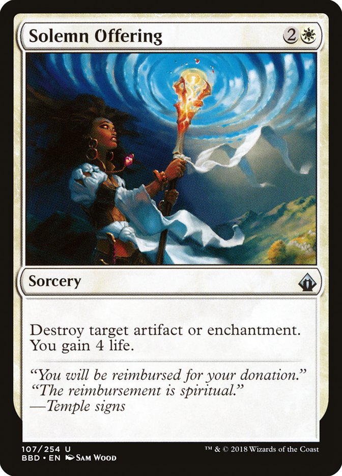 Solemn Offering [Battlebond] MTG Single Magic: The Gathering    | Red Claw Gaming