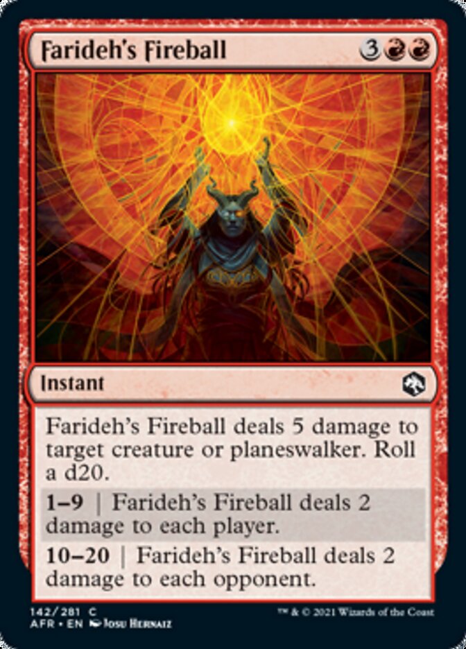 Farideh's Fireball [Dungeons & Dragons: Adventures in the Forgotten Realms] MTG Single Magic: The Gathering    | Red Claw Gaming