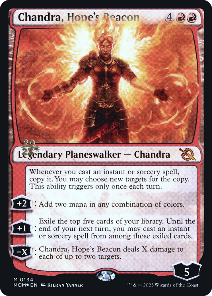 Chandra, Hope's Beacon [March of the Machine Prerelease Promos] MTG Single Magic: The Gathering    | Red Claw Gaming