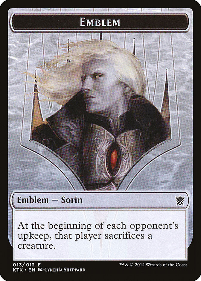 Sorin, Solemn Visitor Emblem [Khans of Tarkir Tokens] MTG Single Magic: The Gathering    | Red Claw Gaming