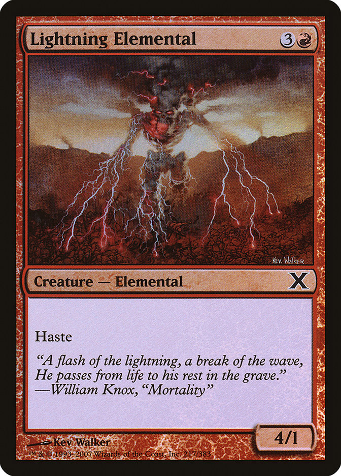 Lightning Elemental (Premium Foil) [Tenth Edition] MTG Single Magic: The Gathering    | Red Claw Gaming