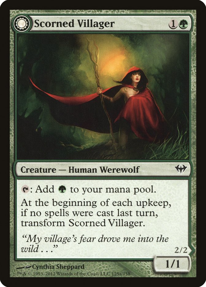 Scorned Villager // Moonscarred Werewolf [Dark Ascension] MTG Single Magic: The Gathering    | Red Claw Gaming