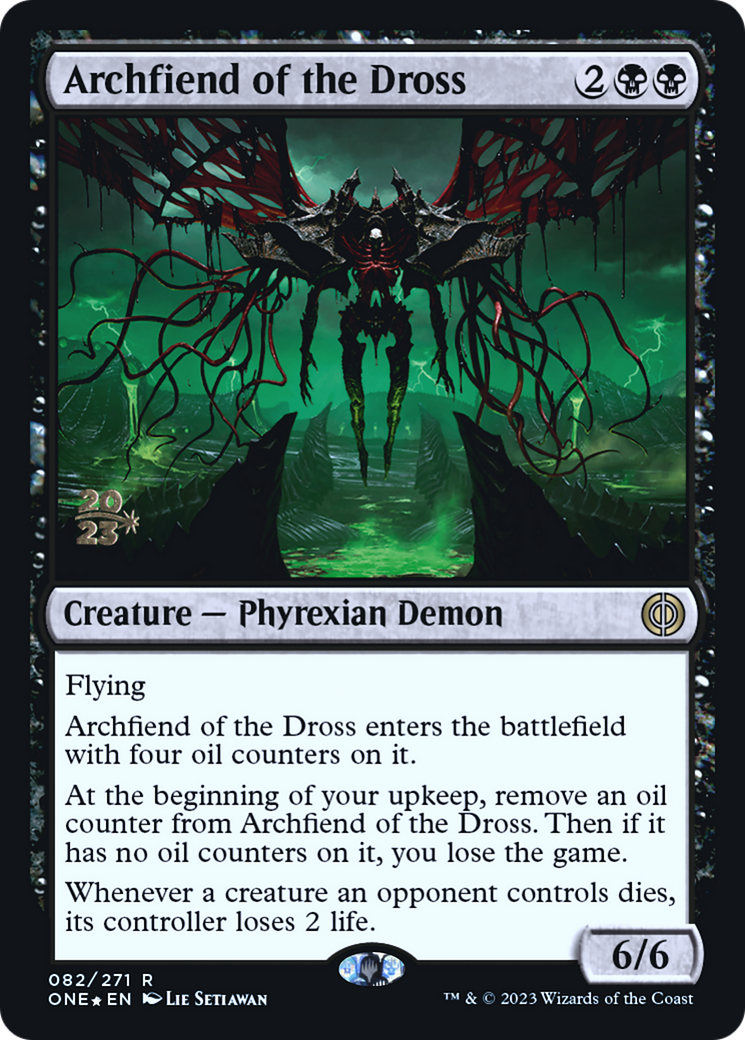 Archfiend of the Dross [Phyrexia: All Will Be One Prerelease Promos] MTG Single Magic: The Gathering    | Red Claw Gaming