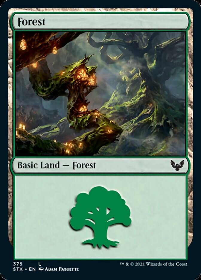 Forest (375) [Strixhaven: School of Mages] MTG Single Magic: The Gathering    | Red Claw Gaming