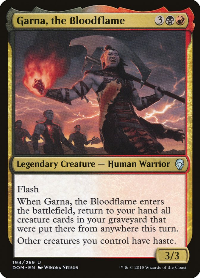 Garna, the Bloodflame [Dominaria] MTG Single Magic: The Gathering    | Red Claw Gaming