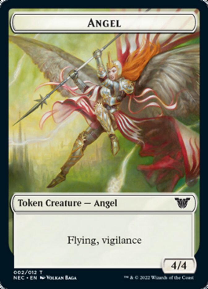 Angel // Elephant Double-Sided Token [Kamigawa: Neon Dynasty Commander Tokens] MTG Single Magic: The Gathering    | Red Claw Gaming
