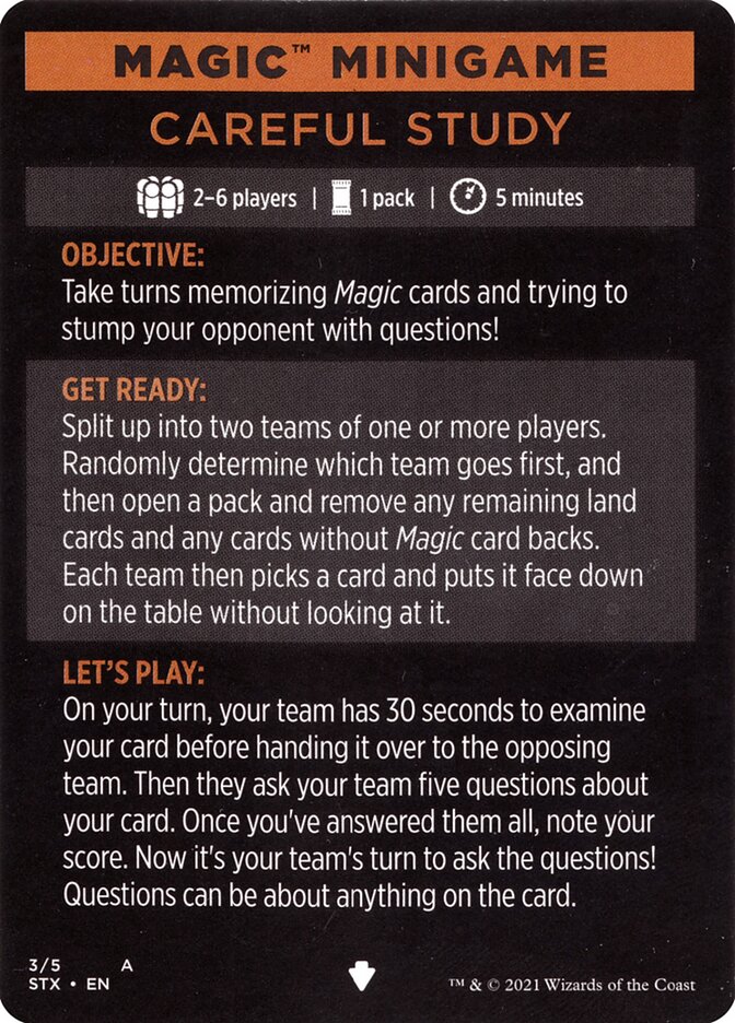 Careful Study (Magic Minigame) [Strixhaven: School of Mages Minigame] MTG Single Magic: The Gathering    | Red Claw Gaming
