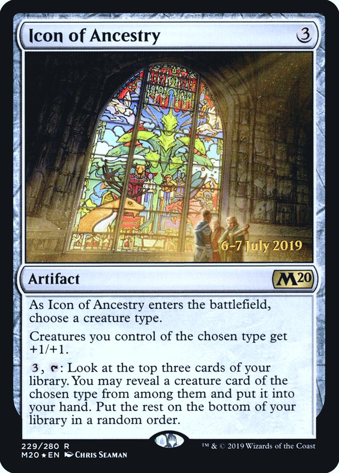 Icon of Ancestry [Core Set 2020 Prerelease Promos] MTG Single Magic: The Gathering    | Red Claw Gaming