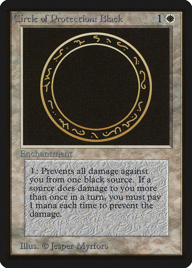 Circle of Protection: Black [Beta Edition] MTG Single Magic: The Gathering    | Red Claw Gaming