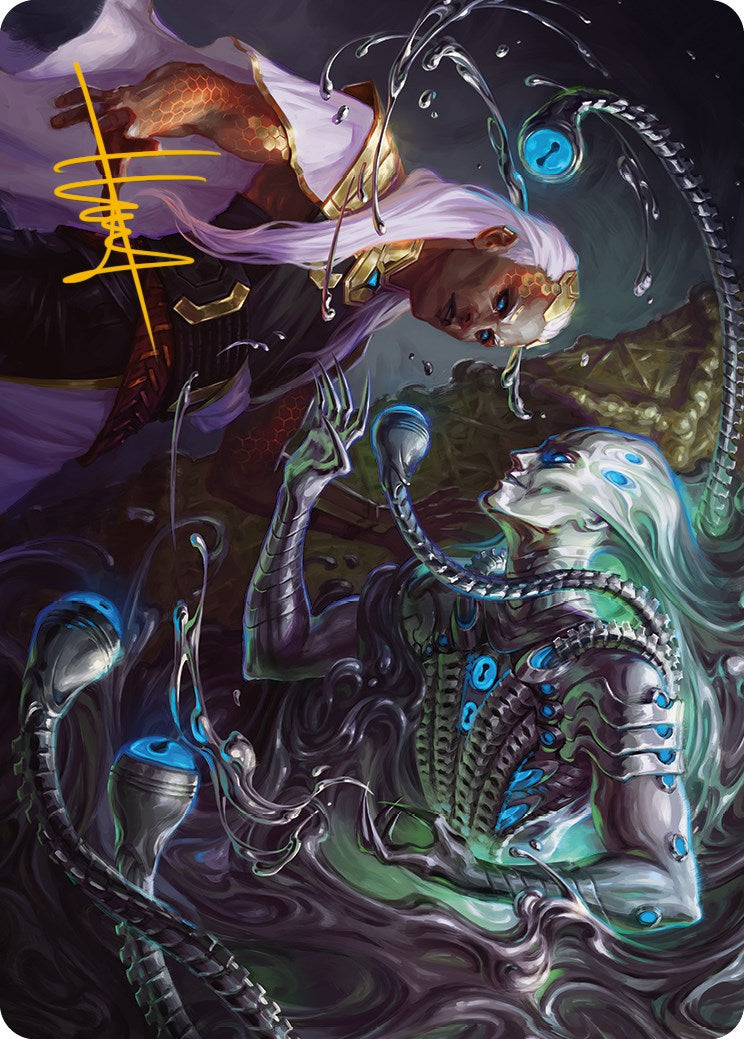 Mirage Mockery Art Card (Gold-Stamped Signature) [Phyrexia: All Will Be One Art Series] MTG Single Magic: The Gathering    | Red Claw Gaming
