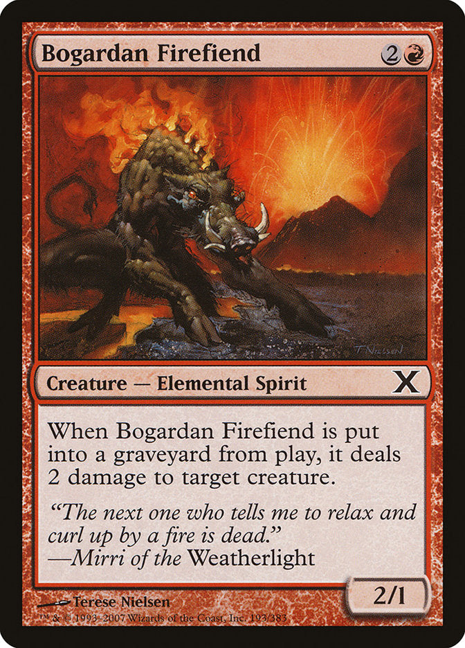 Bogardan Firefiend [Tenth Edition] MTG Single Magic: The Gathering    | Red Claw Gaming