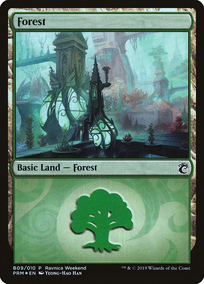 Forest (B09) [Ravnica Allegiance Guild Kit] MTG Single Magic: The Gathering    | Red Claw Gaming
