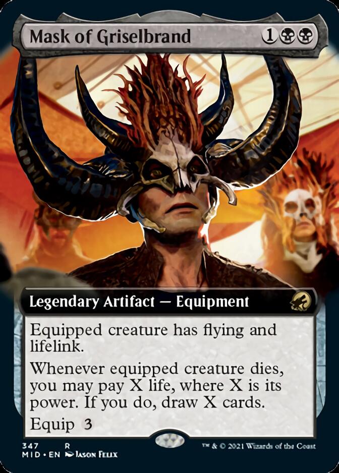 Mask of Griselbrand (Extended Art) [Innistrad: Midnight Hunt] MTG Single Magic: The Gathering    | Red Claw Gaming