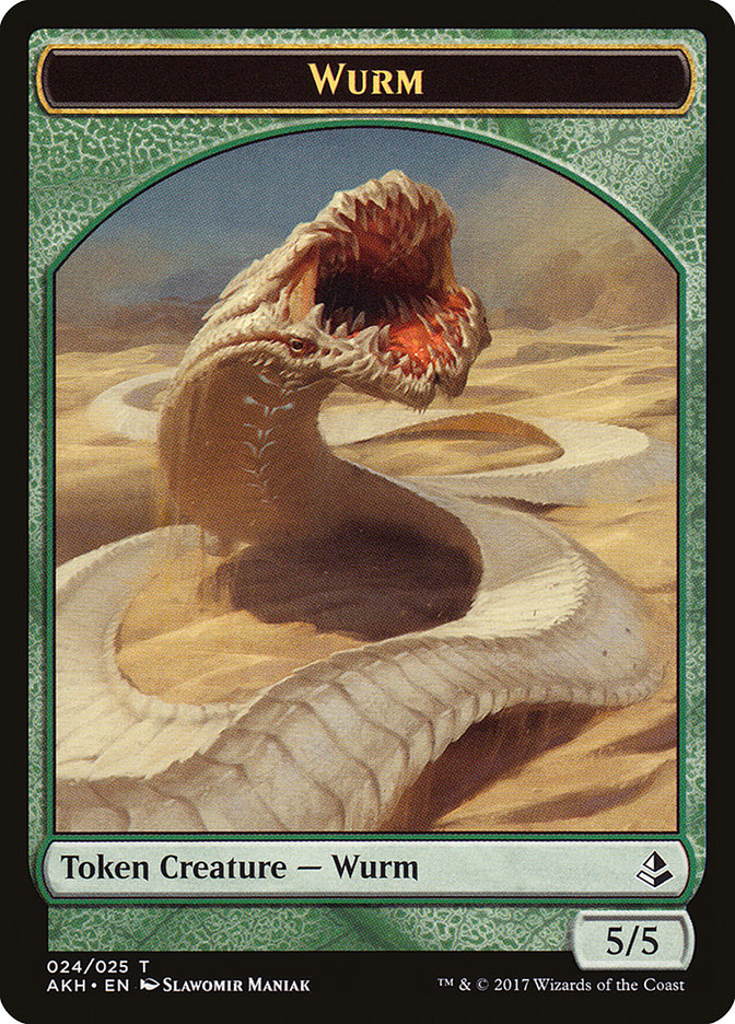 Unwavering Initiate // Wurm Double-Sided Token [Amonkhet Tokens] MTG Single Magic: The Gathering    | Red Claw Gaming