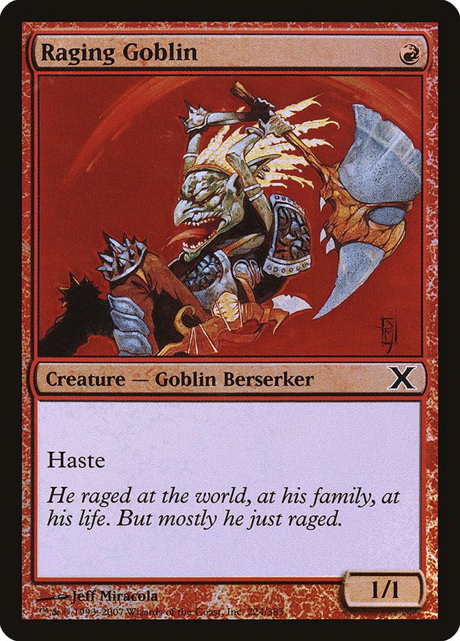 Raging Goblin (Premium Foil) [Tenth Edition] MTG Single Magic: The Gathering    | Red Claw Gaming