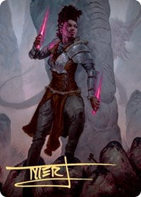 Kaya the Inexorable Art Card (Gold-Stamped Signature) [Kaldheim Art Series] MTG Single Magic: The Gathering    | Red Claw Gaming