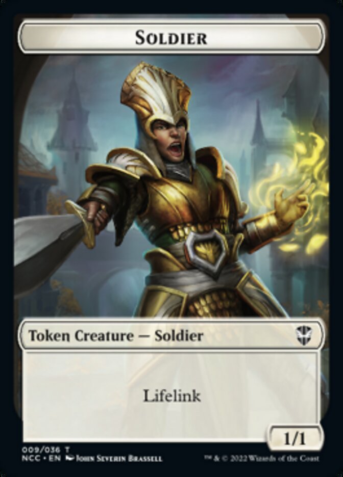 Soldier (09) // Cat Beast Double-Sided Token [Streets of New Capenna Commander Tokens] MTG Single Magic: The Gathering    | Red Claw Gaming