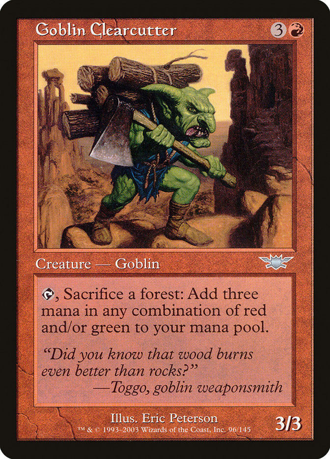 Goblin Clearcutter [Legions] MTG Single Magic: The Gathering    | Red Claw Gaming