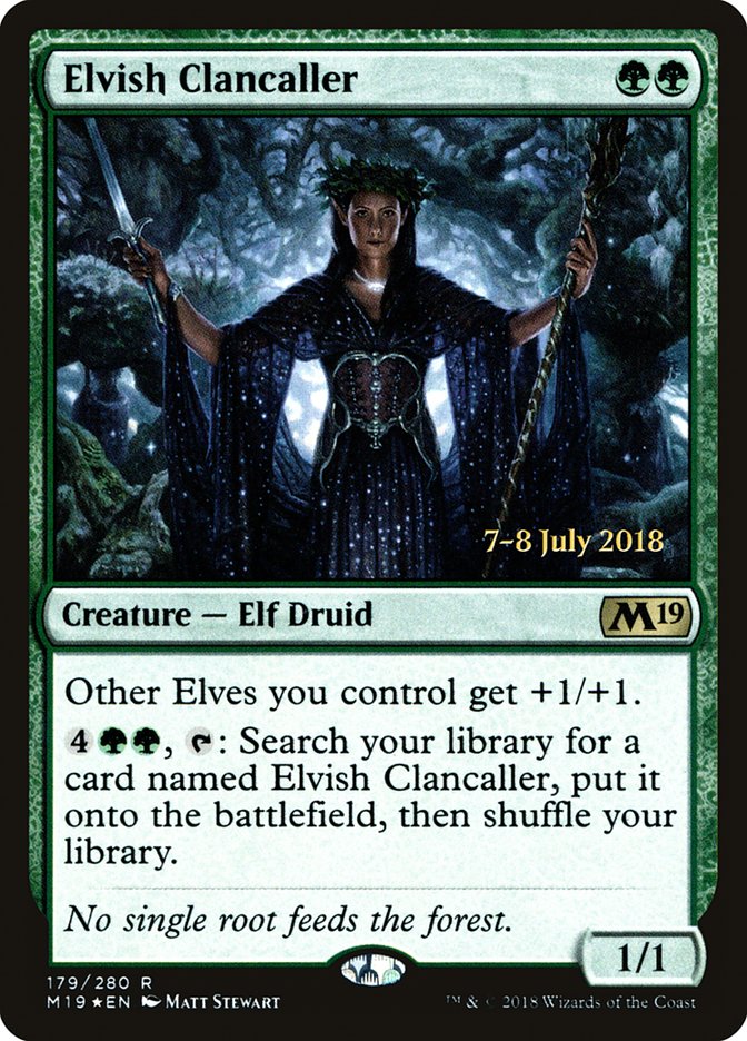 Elvish Clancaller [Core Set 2019 Prerelease Promos] MTG Single Magic: The Gathering    | Red Claw Gaming