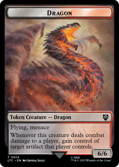 Dragon // Wraith Double-Sided Token [The Lord of the Rings: Tales of Middle-Earth Commander Tokens] MTG Single Magic: The Gathering    | Red Claw Gaming