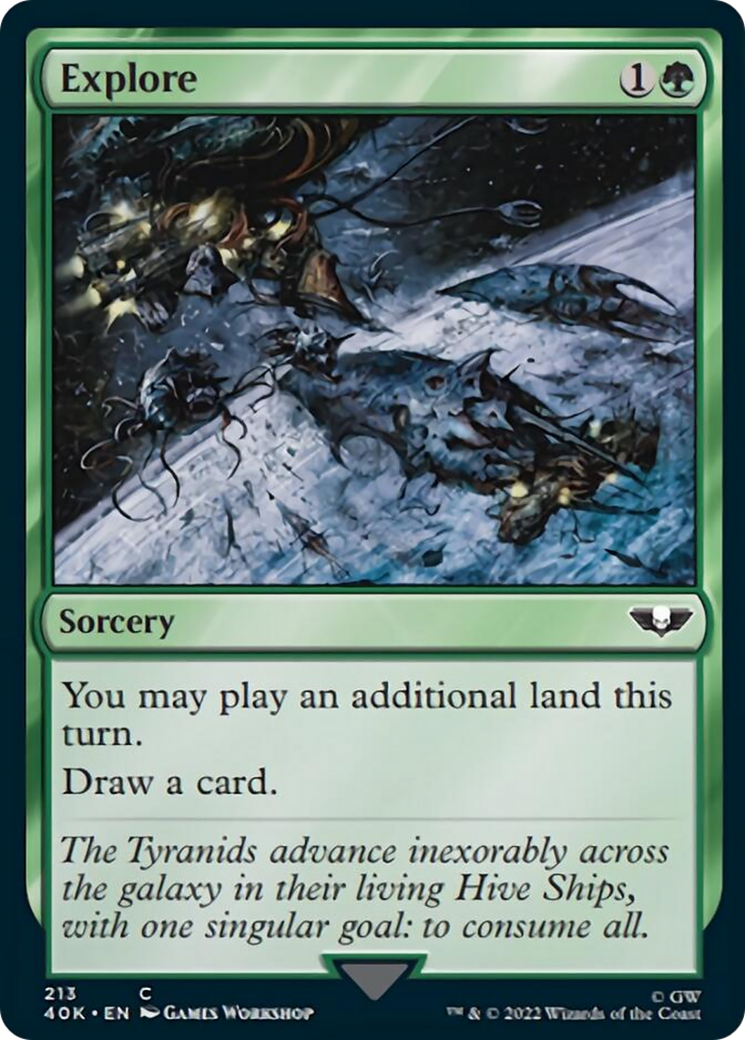 Explore (Surge Foil) [Warhammer 40,000] MTG Single Magic: The Gathering    | Red Claw Gaming