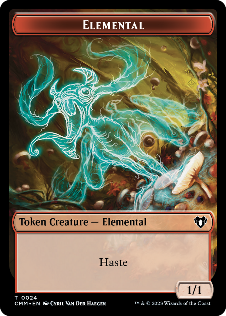 Elemental (0024) // Elf Druid Double-Sided Token [Commander Masters Tokens] MTG Single Magic: The Gathering    | Red Claw Gaming
