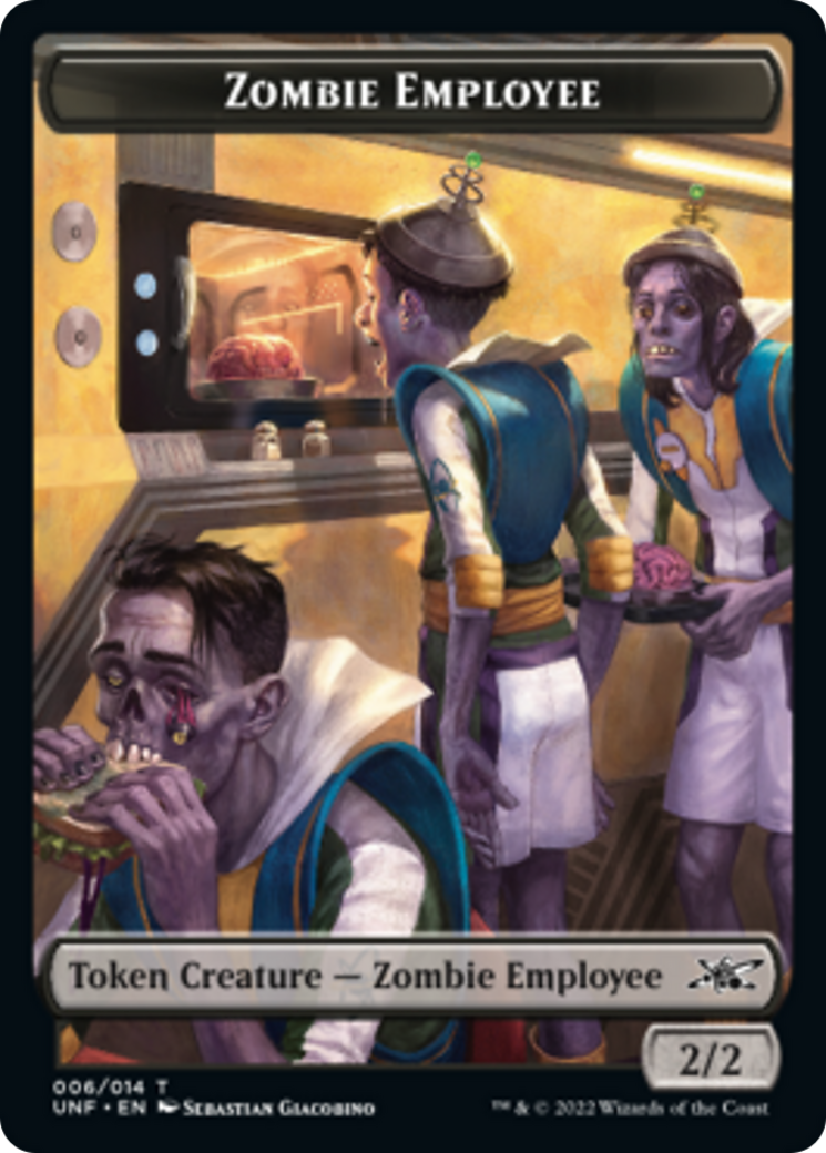 Zombie Employee // Food (011) Double-Sided Token [Unfinity Tokens] MTG Single Magic: The Gathering    | Red Claw Gaming