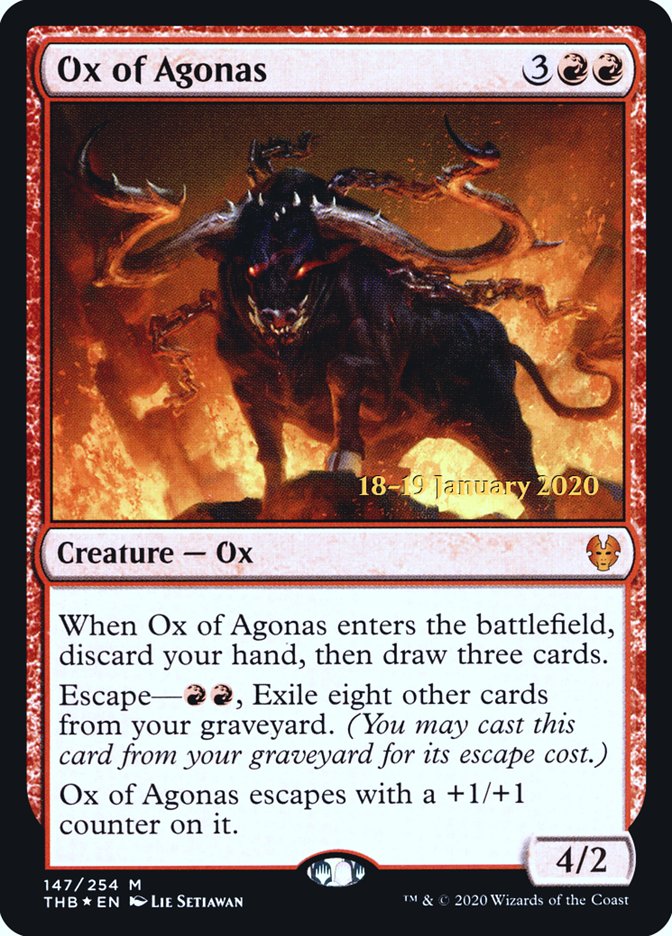 Ox of Agonas [Theros Beyond Death Prerelease Promos] MTG Single Magic: The Gathering    | Red Claw Gaming