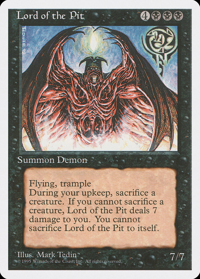 Lord of the Pit [Fourth Edition] MTG Single Magic: The Gathering    | Red Claw Gaming