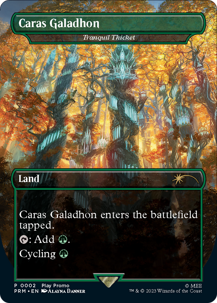 Tranquil Thicket - Caras Galadhon (Borderless) [Wizards Play Network 2023] MTG Single Magic: The Gathering    | Red Claw Gaming