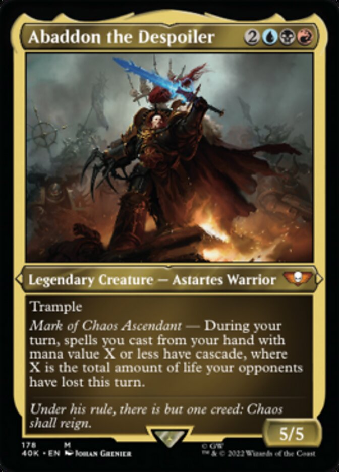 Abaddon the Despoiler (Display Commander) (Surge Foil) [Warhammer 40,000] MTG Single Magic: The Gathering    | Red Claw Gaming