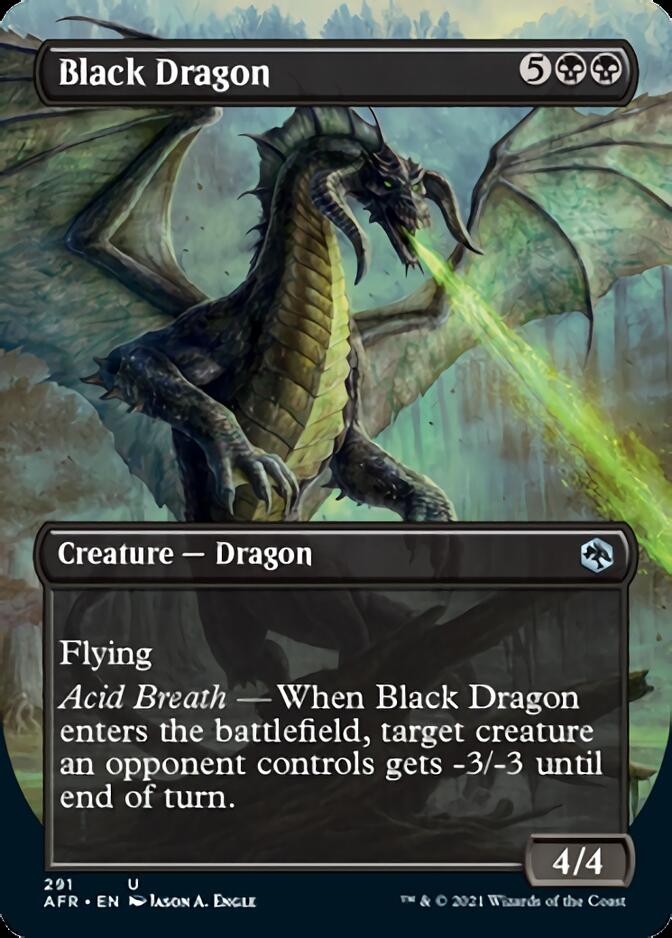 Black Dragon (Borderless Alternate Art) [Dungeons & Dragons: Adventures in the Forgotten Realms] MTG Single Magic: The Gathering    | Red Claw Gaming