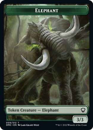 Elephant // Treasure Double-Sided Token [Dominaria United Commander Tokens] MTG Single Magic: The Gathering    | Red Claw Gaming