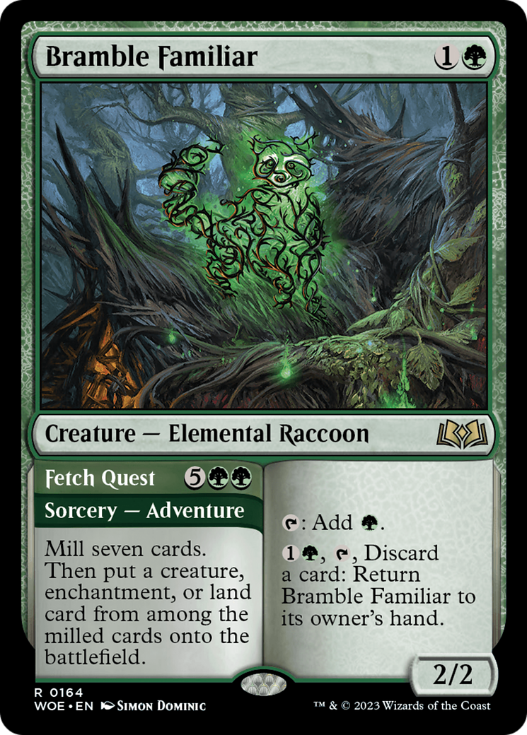 Bramble Familiar // Fetch Quest [Wilds of Eldraine] MTG Single Magic: The Gathering    | Red Claw Gaming