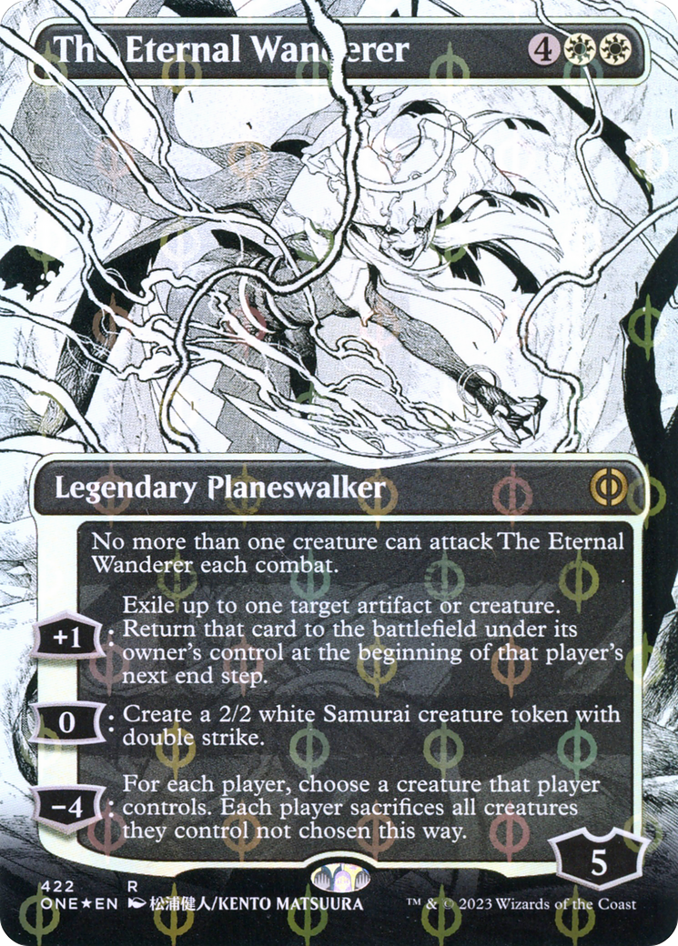 The Eternal Wanderer (Borderless Manga Step-and-Compleat Foil) [Phyrexia: All Will Be One] MTG Single Magic: The Gathering    | Red Claw Gaming