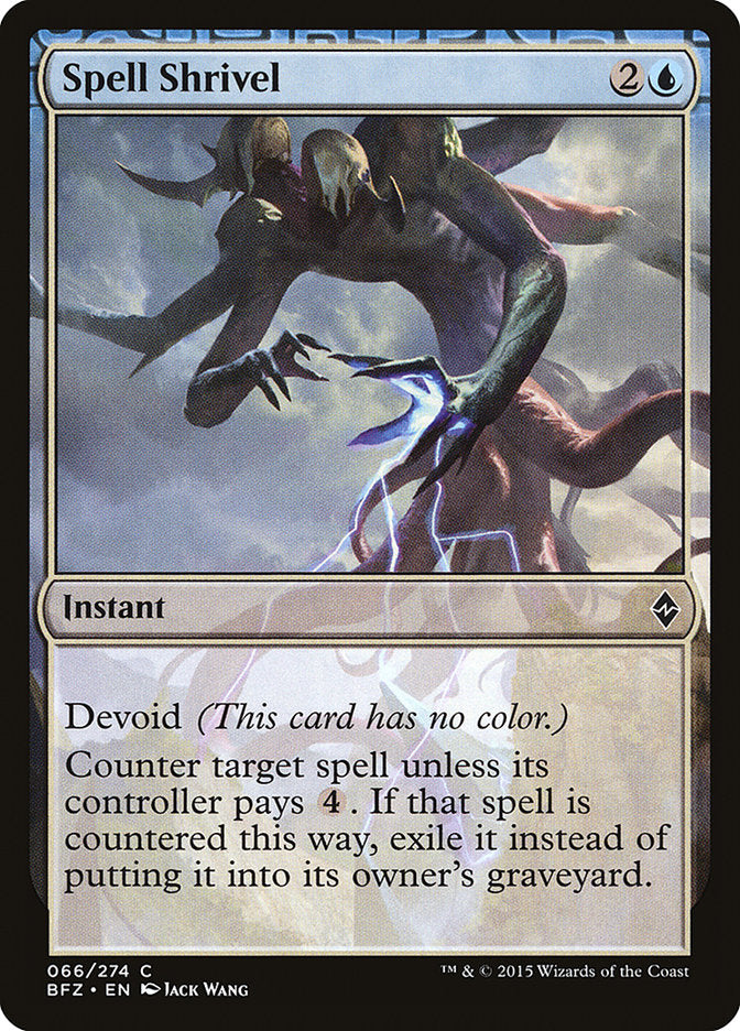 Spell Shrivel [Battle for Zendikar] MTG Single Magic: The Gathering    | Red Claw Gaming