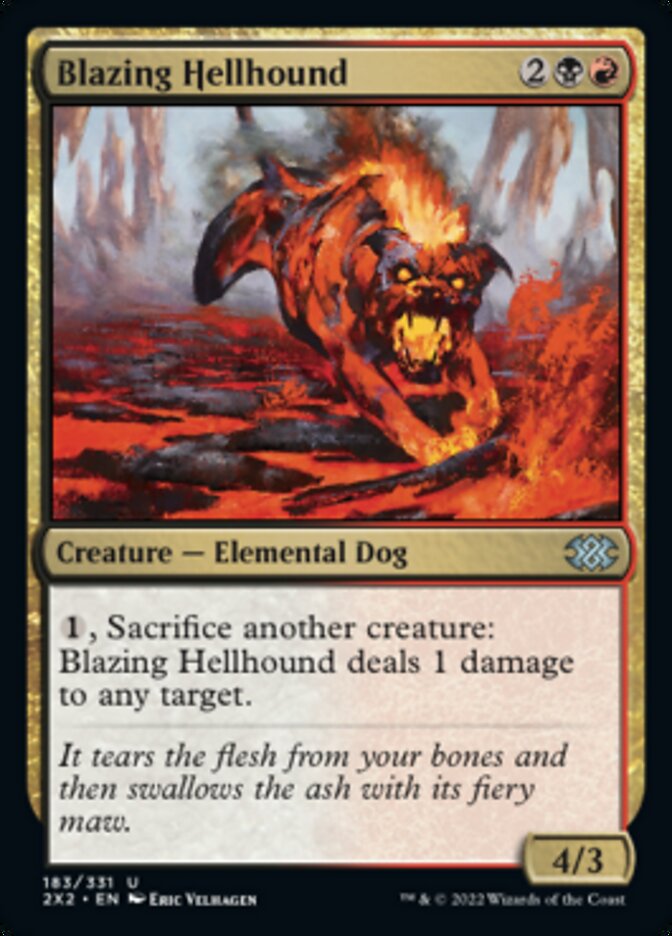 Blazing Hellhound [Double Masters 2022] MTG Single Magic: The Gathering    | Red Claw Gaming