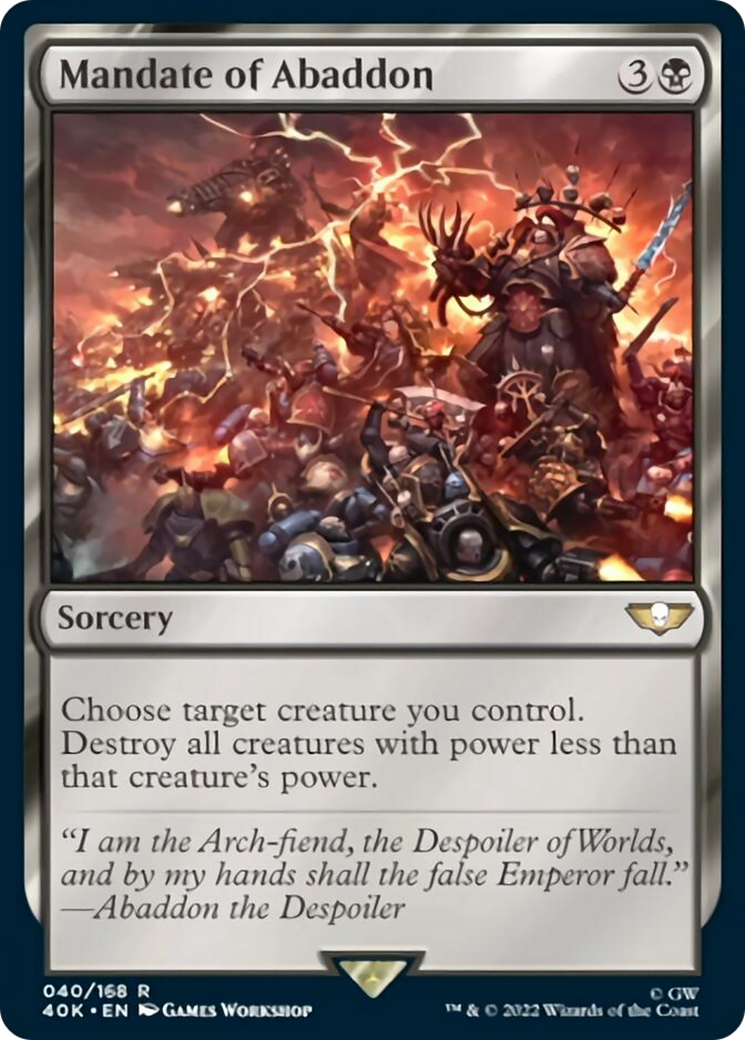 Mandate of Abaddon (Surge Foil) [Warhammer 40,000] MTG Single Magic: The Gathering    | Red Claw Gaming