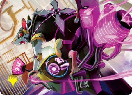 Nashi, Moon Sage's Scion Art Card (Gold-Stamped Signature) [Kamigawa: Neon Dynasty Art Series] MTG Single Magic: The Gathering    | Red Claw Gaming