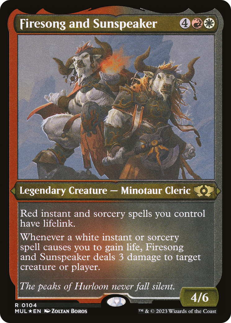 Firesong and Sunspeaker (Foil Etched) [Multiverse Legends] MTG Single Magic: The Gathering    | Red Claw Gaming