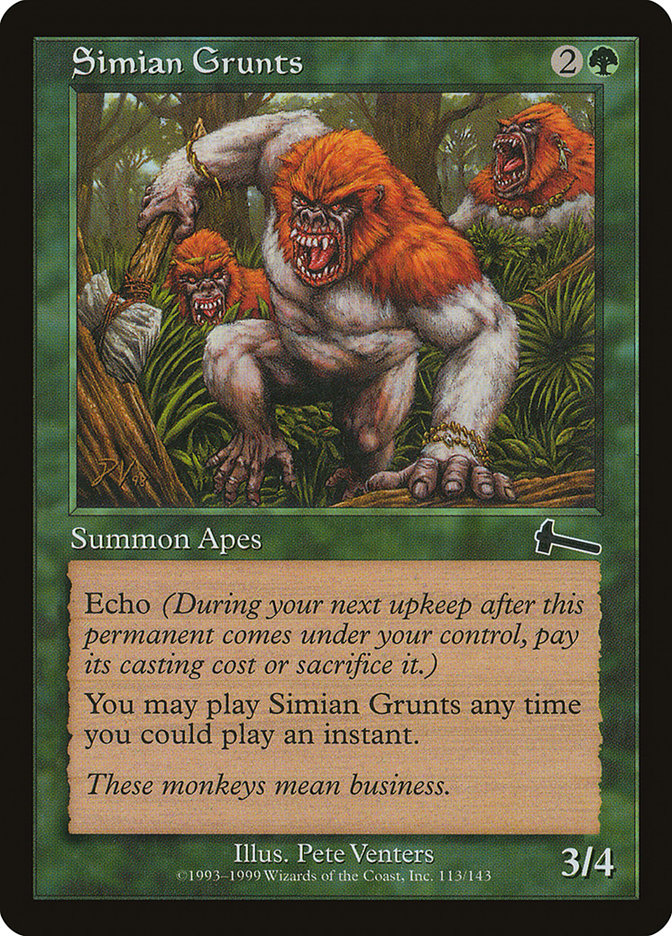 Simian Grunts [Urza's Legacy] MTG Single Magic: The Gathering    | Red Claw Gaming