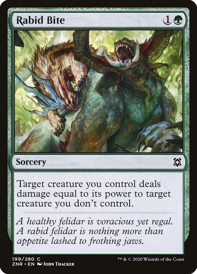 Rabid Bite [Zendikar Rising] MTG Single Magic: The Gathering    | Red Claw Gaming