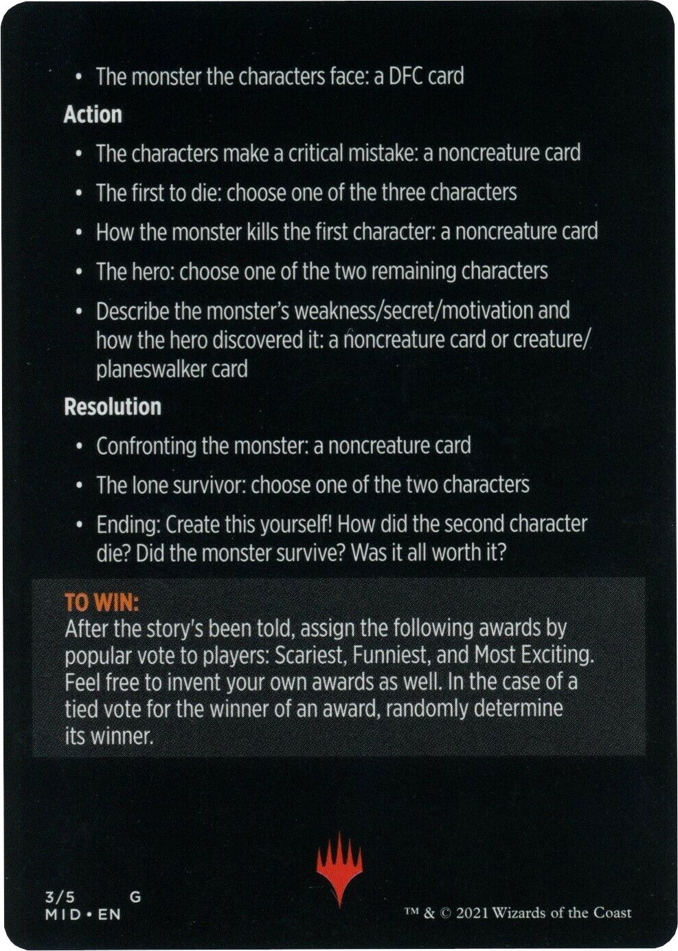 Into the Story: Horror Edition (Magic Minigame) [Innistrad: Midnight Hunt Minigame] MTG Single Magic: The Gathering    | Red Claw Gaming