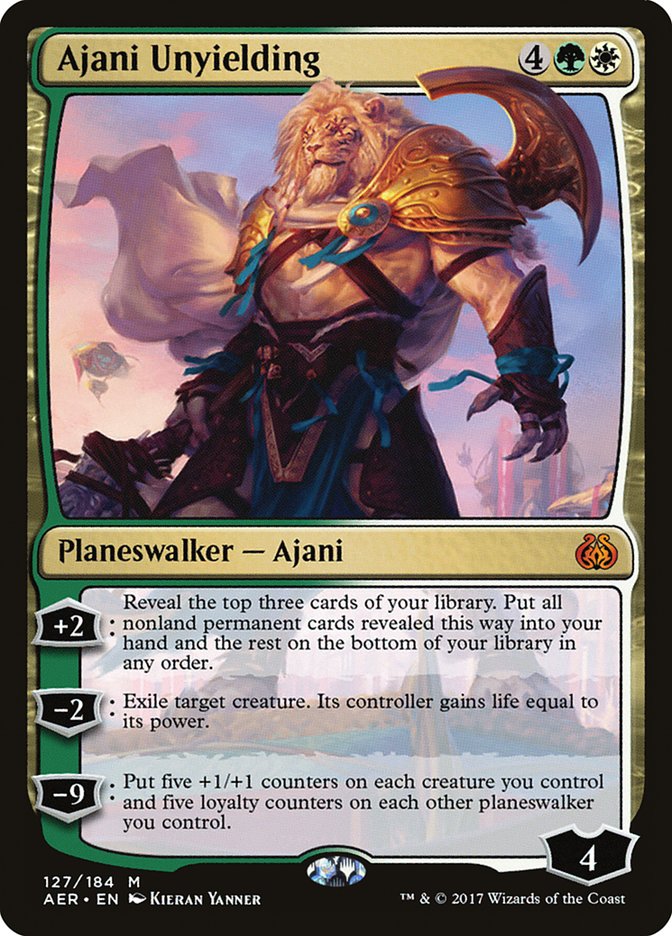Ajani Unyielding [Aether Revolt] MTG Single Magic: The Gathering    | Red Claw Gaming