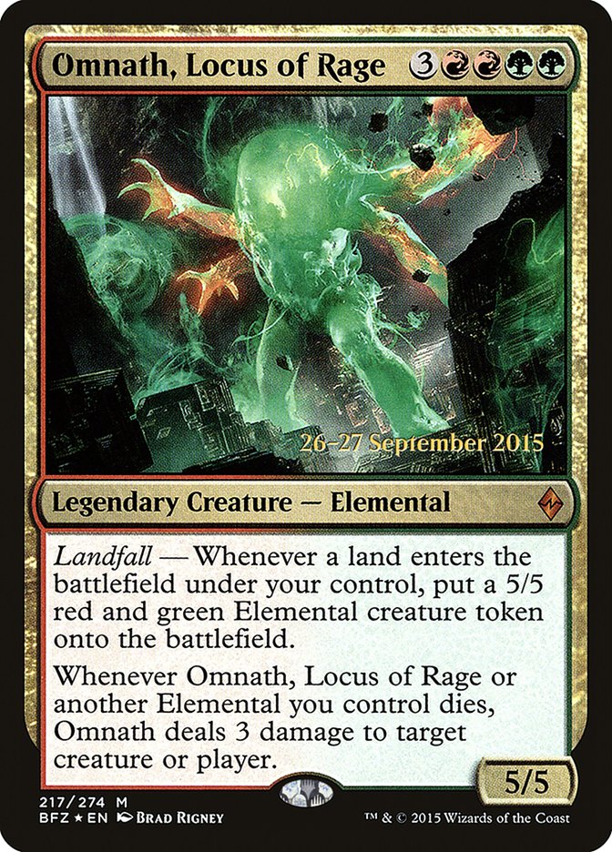Omnath, Locus of Rage [Battle for Zendikar Prerelease Promos] MTG Single Magic: The Gathering    | Red Claw Gaming