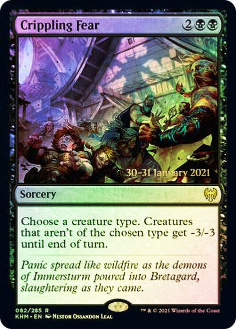 Crippling Fear [Kaldheim Prerelease Promos] MTG Single Magic: The Gathering    | Red Claw Gaming