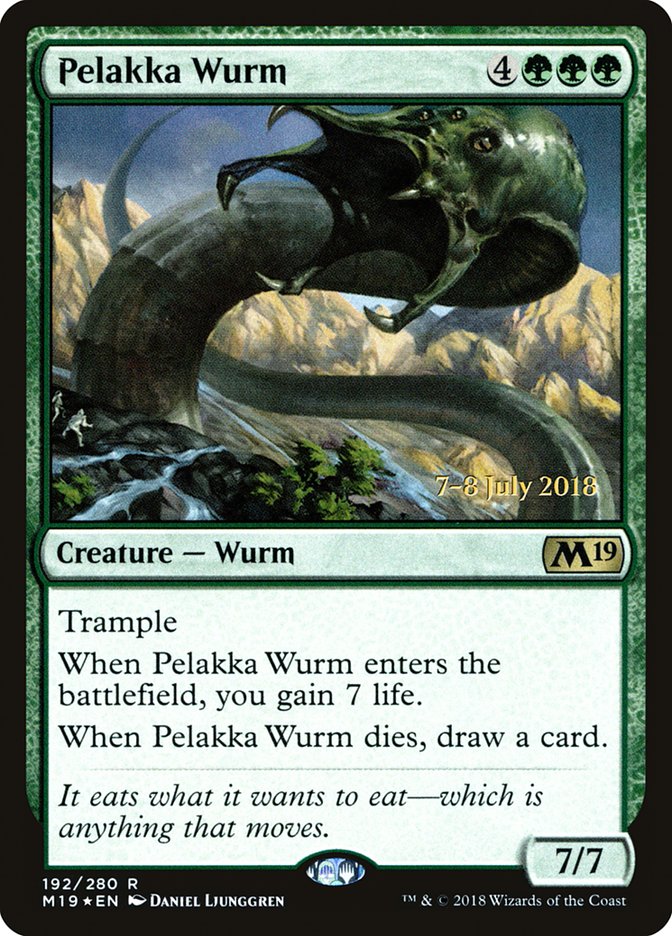 Pelakka Wurm [Core Set 2019 Prerelease Promos] MTG Single Magic: The Gathering    | Red Claw Gaming