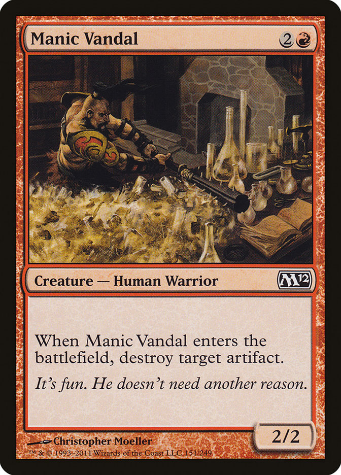 Manic Vandal [Magic 2012] MTG Single Magic: The Gathering    | Red Claw Gaming